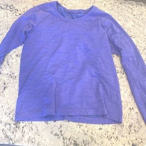Lululemon Swiftly Long Sleeve Race Length Speckled Charged Indigo Size 10